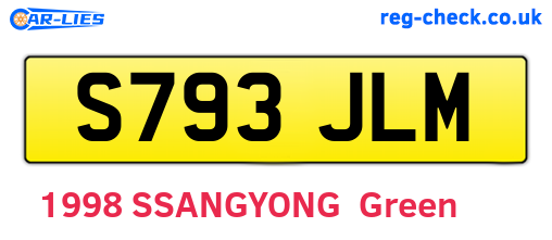 S793JLM are the vehicle registration plates.