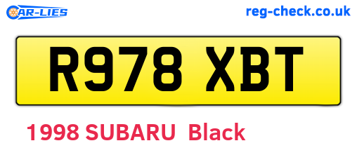 R978XBT are the vehicle registration plates.