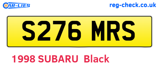 S276MRS are the vehicle registration plates.