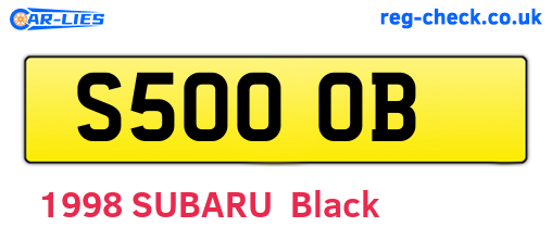 S50OOB are the vehicle registration plates.