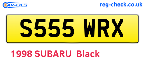 S555WRX are the vehicle registration plates.