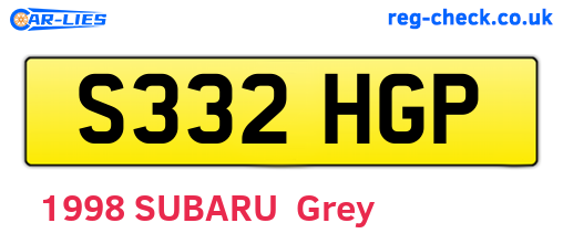S332HGP are the vehicle registration plates.