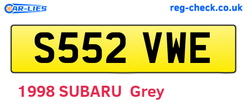 S552VWE are the vehicle registration plates.