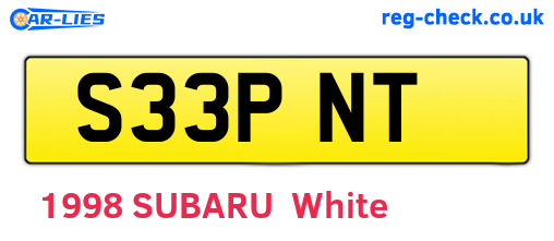 S33PNT are the vehicle registration plates.