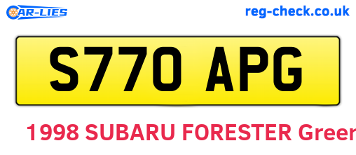 S770APG are the vehicle registration plates.