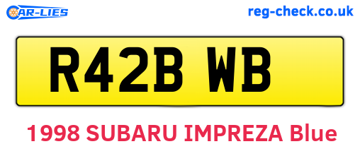 R42BWB are the vehicle registration plates.