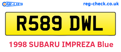 R589DWL are the vehicle registration plates.