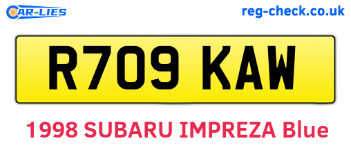 R709KAW are the vehicle registration plates.