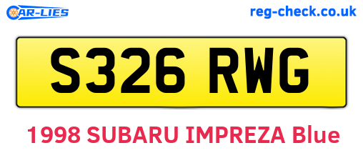 S326RWG are the vehicle registration plates.