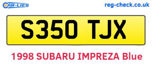 S350TJX are the vehicle registration plates.