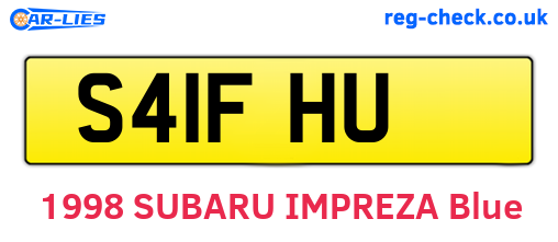 S41FHU are the vehicle registration plates.