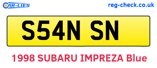 S54NSN are the vehicle registration plates.