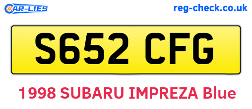 S652CFG are the vehicle registration plates.