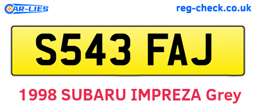 S543FAJ are the vehicle registration plates.