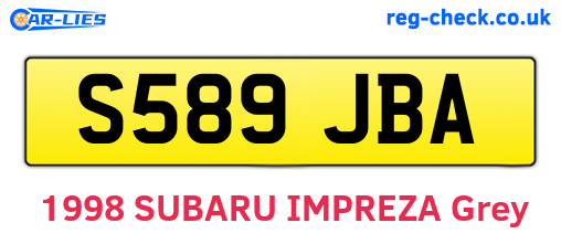 S589JBA are the vehicle registration plates.