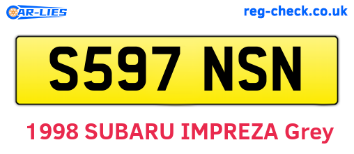 S597NSN are the vehicle registration plates.