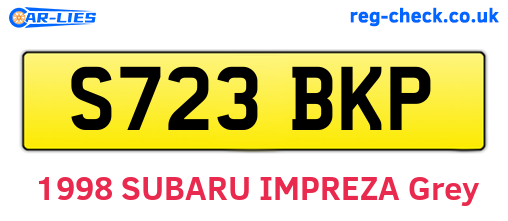 S723BKP are the vehicle registration plates.