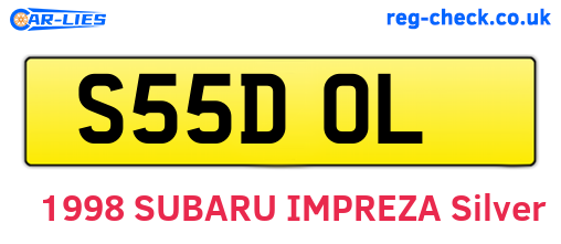 S55DOL are the vehicle registration plates.