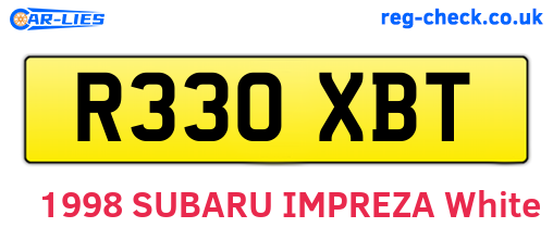 R330XBT are the vehicle registration plates.