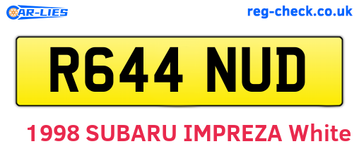 R644NUD are the vehicle registration plates.