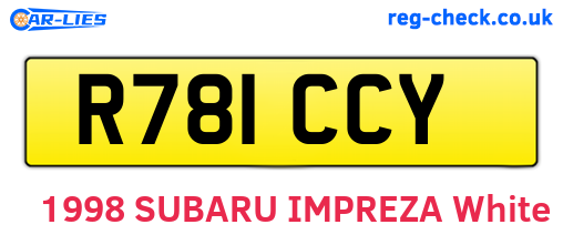 R781CCY are the vehicle registration plates.