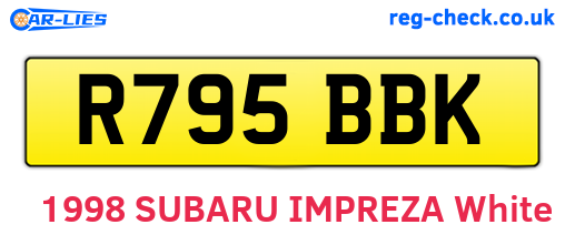 R795BBK are the vehicle registration plates.