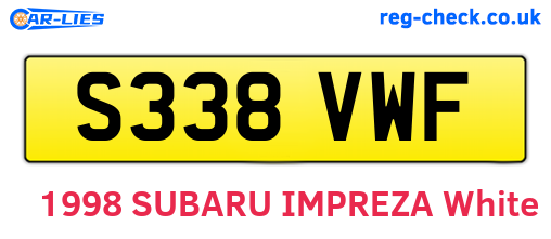 S338VWF are the vehicle registration plates.