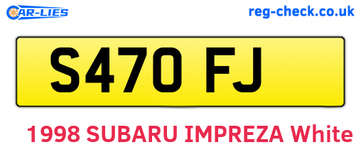 S47OFJ are the vehicle registration plates.