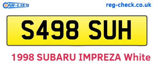 S498SUH are the vehicle registration plates.