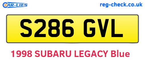 S286GVL are the vehicle registration plates.