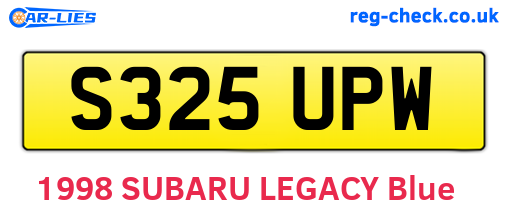 S325UPW are the vehicle registration plates.