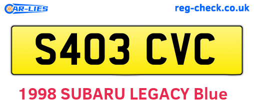 S403CVC are the vehicle registration plates.