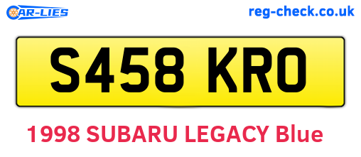 S458KRO are the vehicle registration plates.