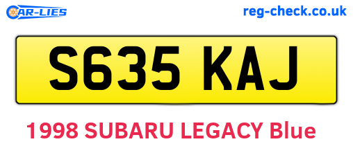 S635KAJ are the vehicle registration plates.