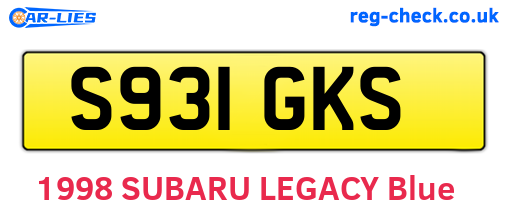 S931GKS are the vehicle registration plates.