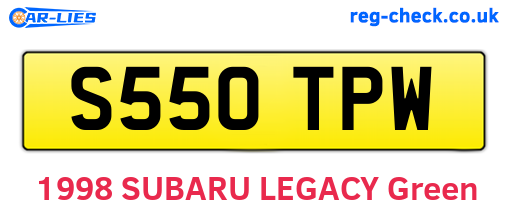 S550TPW are the vehicle registration plates.