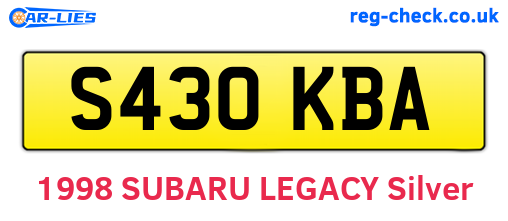 S430KBA are the vehicle registration plates.