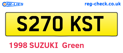 S270KST are the vehicle registration plates.