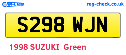 S298WJN are the vehicle registration plates.
