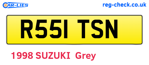 R551TSN are the vehicle registration plates.