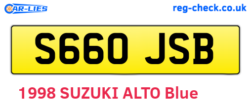 S660JSB are the vehicle registration plates.