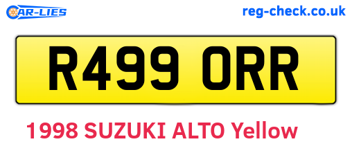 R499ORR are the vehicle registration plates.