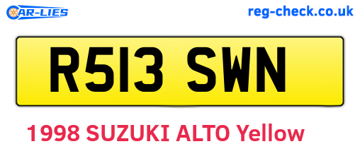R513SWN are the vehicle registration plates.