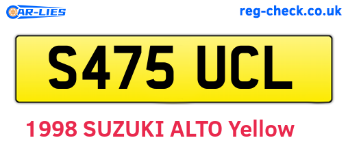 S475UCL are the vehicle registration plates.