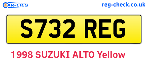 S732REG are the vehicle registration plates.