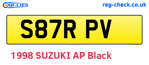 S87RPV are the vehicle registration plates.