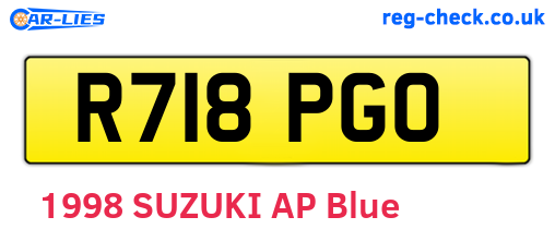 R718PGO are the vehicle registration plates.