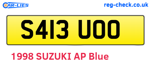 S413UOO are the vehicle registration plates.
