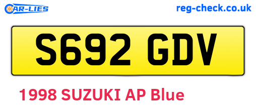 S692GDV are the vehicle registration plates.