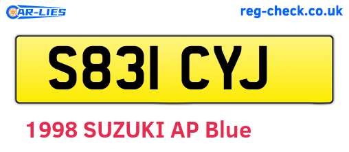 S831CYJ are the vehicle registration plates.